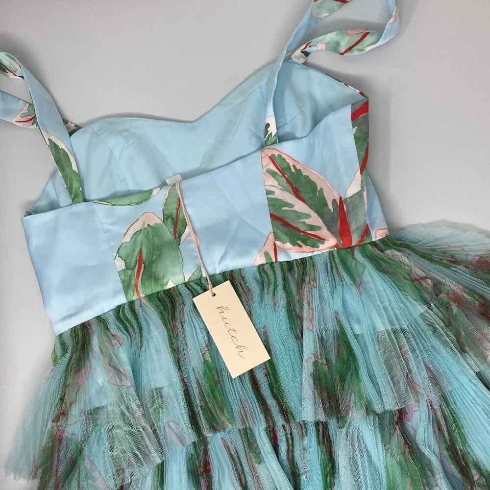 Anthropologie Hutch Mariah Tiered Tulle Sweetheart Column Gown 2 NWT $260 - Picture 11 of 12